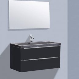 Badmeubel Senza Stone 100 Hoogglans Antraciet Badmeubel Senza Stone 100 Hoogglans Antraciet