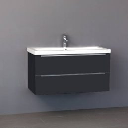 Badmeubel Senza Keramiek 100 Antraciet Badmeubel Senza Keramiek 100 Antraciet