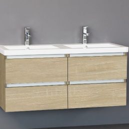 Badmeubel Trend Keramiek 120 Light Wood met 4 lades Badmeubel Trend Keramiek 120 Light Wood met 4 lades