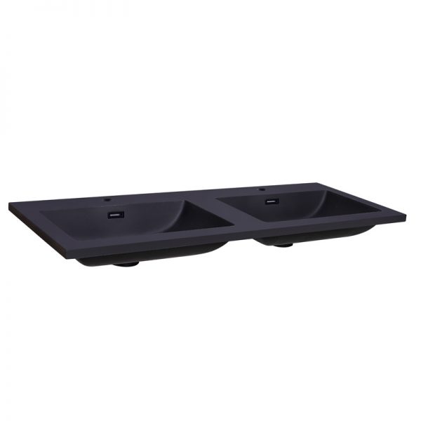 Wastafel Quartz Classic 120 cm Dubbelbak zonder kraangaten