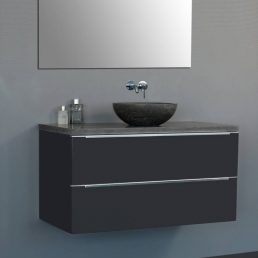 Badmeubel Senza Dynasty met ronde kom 100 Hoogglans Antraciet Badmeubel Senza Dynasty met ronde kom 100 Hoogglans Antraciet