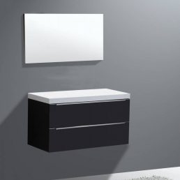 Badmeubel Senza Flat kunstmarmer top 100 Antraciet Badmeubel Senza Flat kunstmarmer top 100 Antraciet