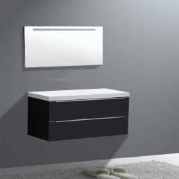 Badmeubel Senza Flat kunstmarmer top 120 Antraciet Badmeubel Senza Flat kunstmarmer top 120 Antraciet