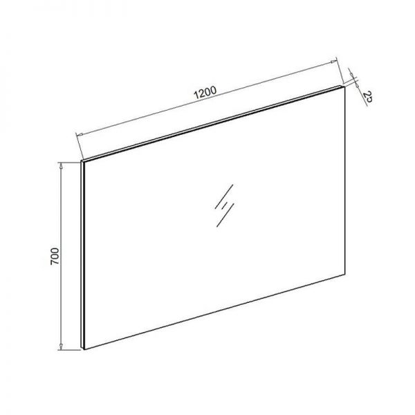 Standaard spiegel 120x70x2,5cm met spiegelverwarming
