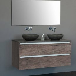 Badmeubel Trend Dynasty met 2 ronde kommen 120 Century Oak Badmeubel Trend Dynasty met 2 ronde kommen 120 Century Oak