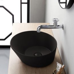 Mees Design Opbouw Waskom Rond Mat Zwart