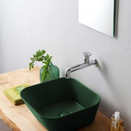 Mees Design Opbouw Waskom Vierkant Mat Groen