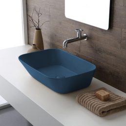 Mees Design Opbouw Waskom Rechthoek Mat Blauw