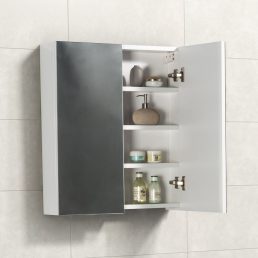 Spiegelkast Tieme in hoogglans wit 60x70x16cm Spiegelkast Tieme in hoogglans wit 60x70x16cm