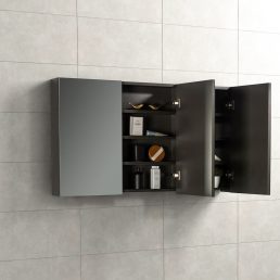 Spiegelkast Tieme in mat grijs 120x70x16cm Spiegelkast Tieme in mat grijs 120x70x16cm