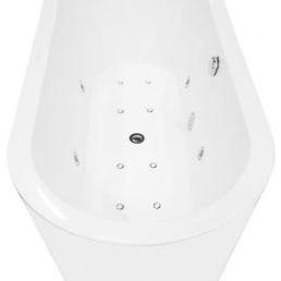 Libero vrijstaand whirlpool ligbad 170x80 cm acryl glans wit met waste chroom