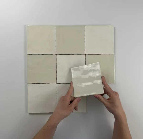 Moos Ivory glans handvorm 13x13