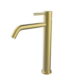 Style XL hoge wastafelmengkraan geborsteld messing