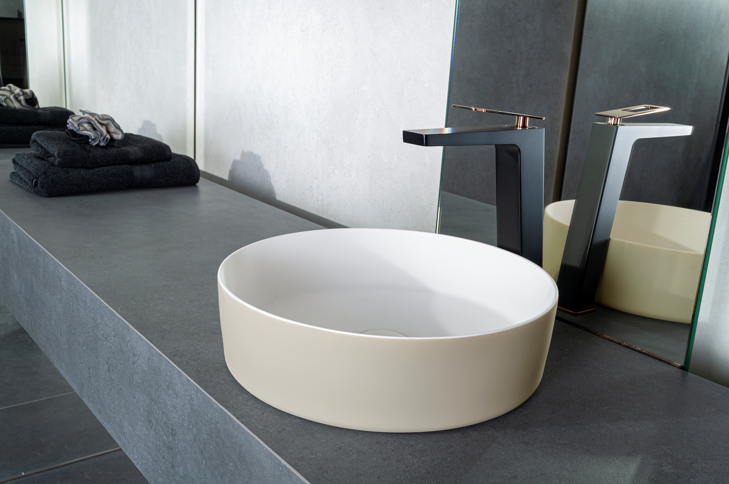 Waskom Tess 39x39x10,8 cm - antraciet Waskom Tess 39x39x10,8 cm - beige EXT